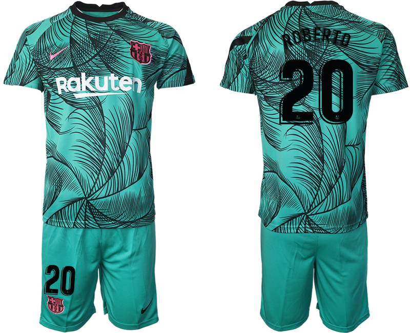 Men 2021 Barcelonagreen training suit #20 soccer jerseys